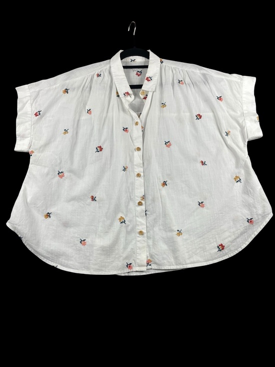 Madewell Tops - Madewell Cross-Stitch Floral Cotton Cottagecore Feminine Airy Pocket Shirt XL